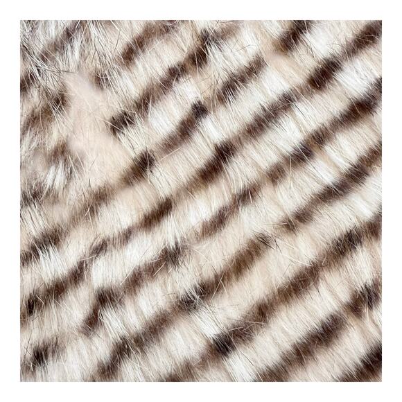 Monroe Faux Fur Feather THROW PILLOW 20"x20" Natural Brown Cream Hidden Zipper - Picture 4 of 6